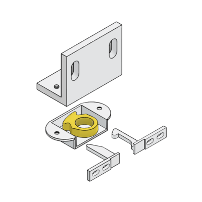 MODULAR SOLUTIONS DOUBLE DOOR CATCH&lt;BR&gt;40MM X 50.8MM X 65MM ANODIZED ALUMINUM STANDARD HARDWARE